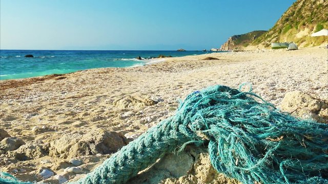 blue rope on the beach