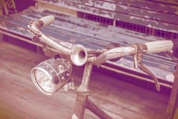 vintage bicycle with retro filter effect