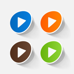 paper sticker: Play button web icon
