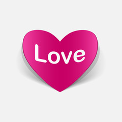paper sticker:  Heart. Love