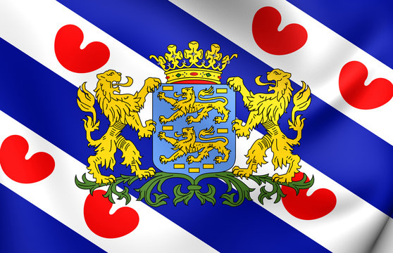 Flag of Friesland, Netherlands.