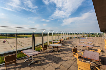 Visitors terrace of the Dortmund Airport, Germany