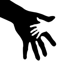 Helping hands. Abstract illustration for design.