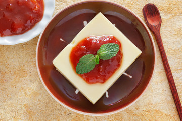 Brazilian dessert Romeo and Juliet, goiabada jam, cheese
