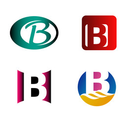 letter B logo template. Abstract icon
