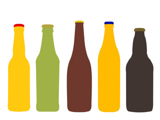 Different Kinds of Beer Bottles Without Labels