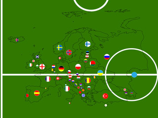 Europe Football Map Circles