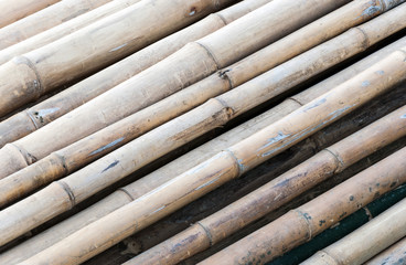 Old bamboo raft