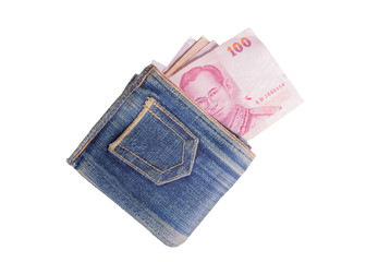  banknotes in jeans wallet