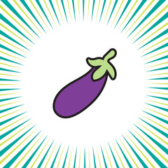 Vegetable eggplant ,vector icon