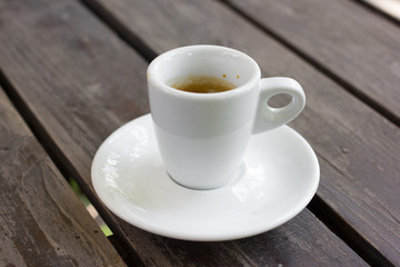 Hot espresso coffee.