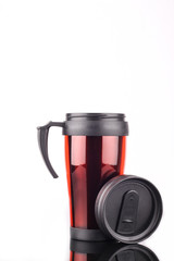 steel mug isolated on white background