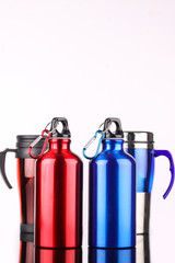 steel bottle isolated on white background