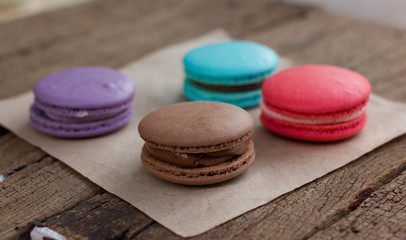 French colorful macarons.