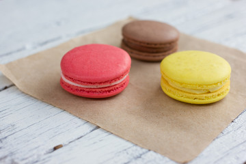 French colorful macarons.