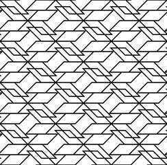 Black and white geometric seamless pattern, abstract background.