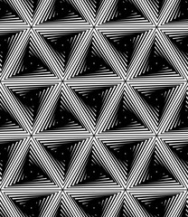 Black and white geometric seamless pattern, abstract background.