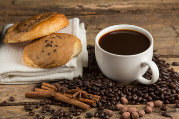 Cup of coffee and biscuit