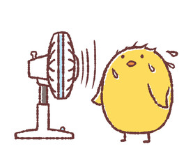 扇風機とヒヨコ