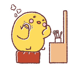化粧をするヒヨコ