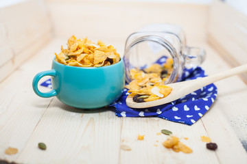 Cornflakes Caramel. Selective focus, shallow DOF 
