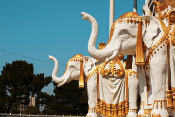 Statues of elephants, Taj Mahal Casino Resort