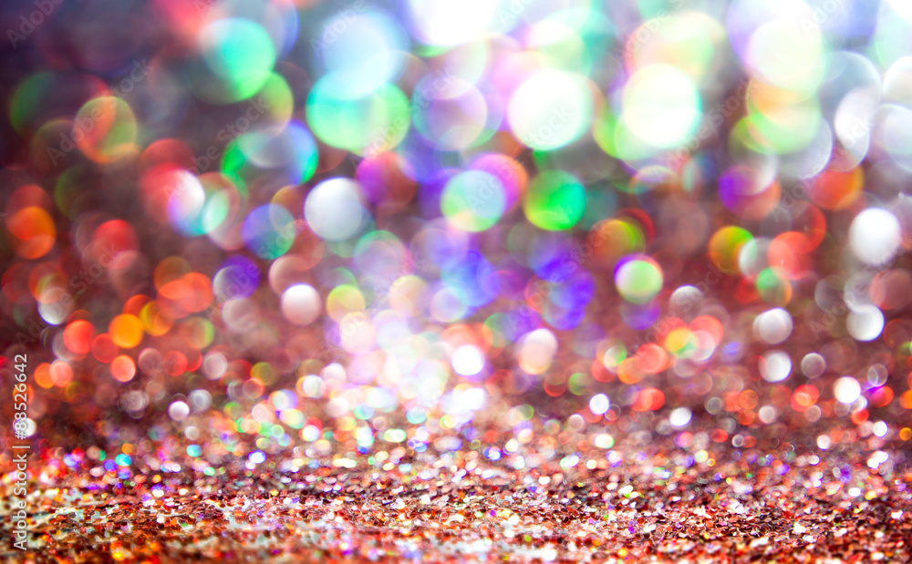 Wall mural bokeh lights background with multi colors motion blur.