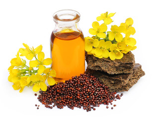 Mustard oil cake with flower