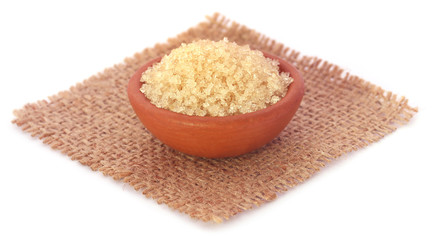 Coarse crystals of brown sugar