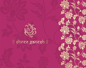 Ganesha, Hindu wedding card, royal Rajasthan, India