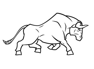 Obraz na płótnie Canvas Angry bull running