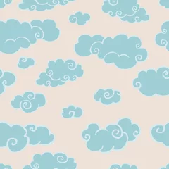 Tuinposter Cloudy seamless pattern © Crazy nook