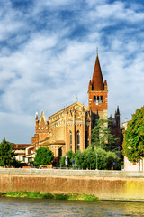 Fototapeta premium View of the Saints Fermo and Rustico church in Verona, Italy