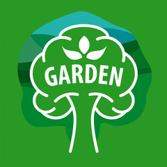 vector logo tree for the garden on a green background