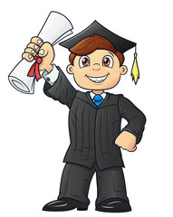 Student holding his diploma 2