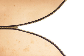 open old paper with zipper