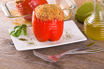 Stuffed bell peppers. 