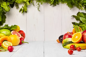Cercles muraux Légumes Bordures de fruits et légumes