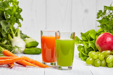 Various Freshly Vegetable Juices for Detox
