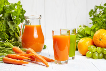 Various Freshly Vegetable Juices for Detox