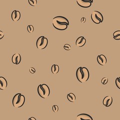 Illustration seamless coffee beans background