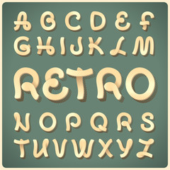 Vector vintage stylized retro font