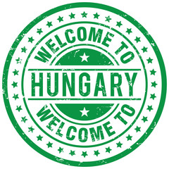 welcome to hungary stamp