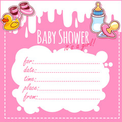 Baby Shower Card: It's a girl!