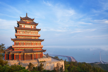 Beautiful ancient temple on the seaside, China - 88531680