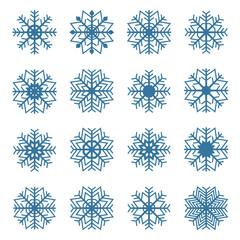 Fototapeta premium Set of snowflakes, vector illustration.