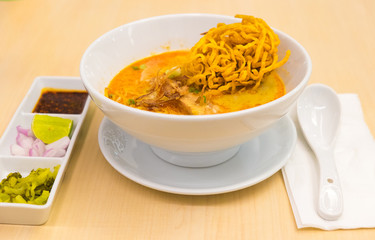 noodles in soup cooked after the manner of the people of north Thailand