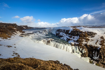 Frozen Gullfoss Waterfall, Iceland