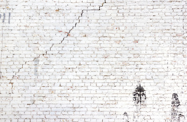Old cracked brick wall background