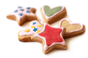 Multicolored cookies for Christmas 
